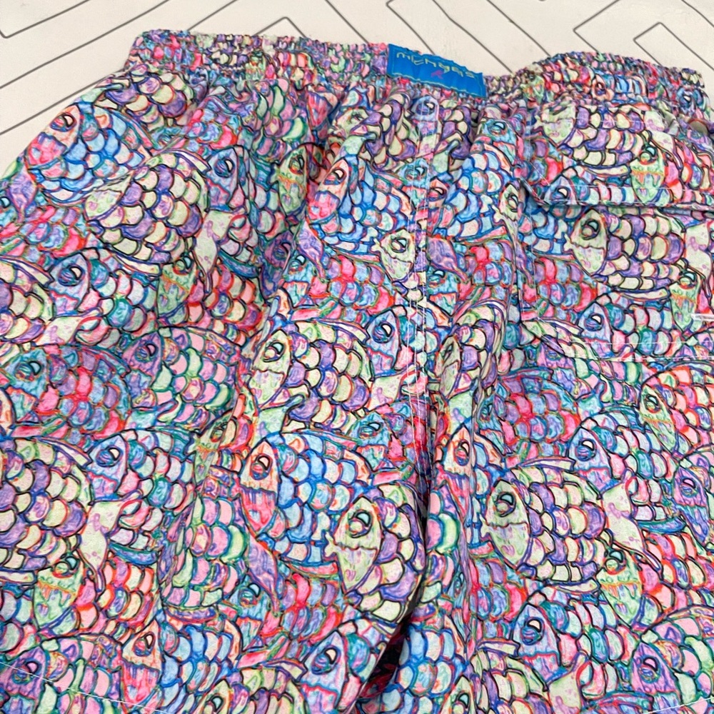 Michael's Multicolor Fish Patterned Swim Trunks - Picture 10 of 11